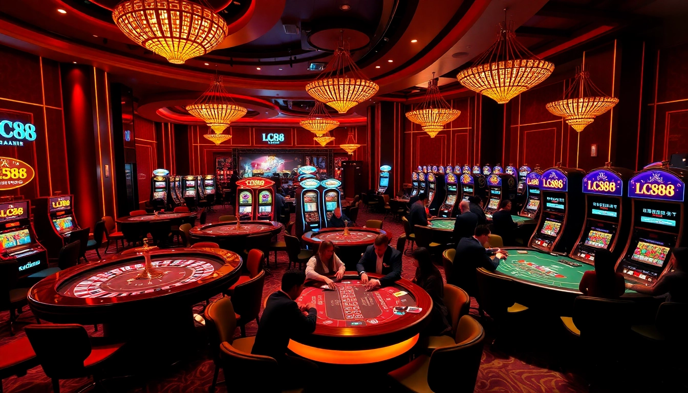 Experience the excitement of LC88 casino with thrilling games and vibrant atmosphere.