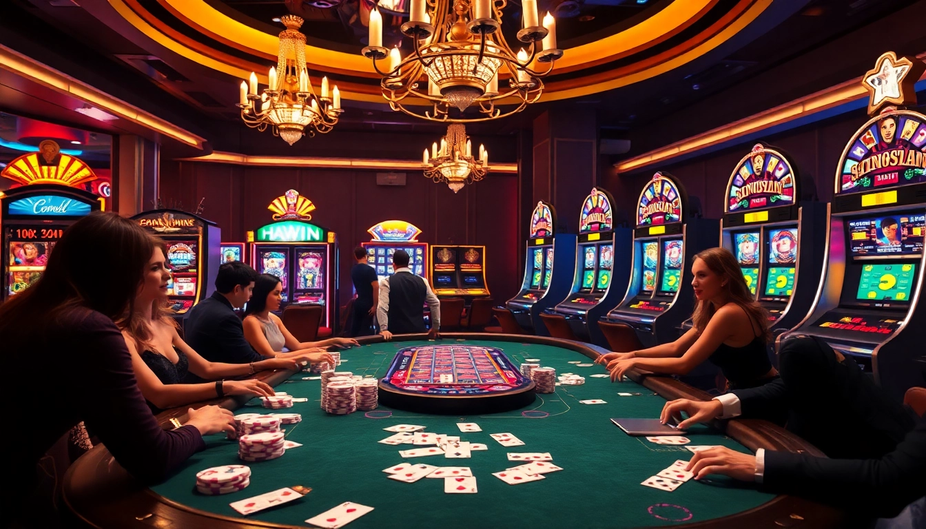 Experience the excitement of gambling with Haywin's vibrant casino scene filled with engaging gaming elements.